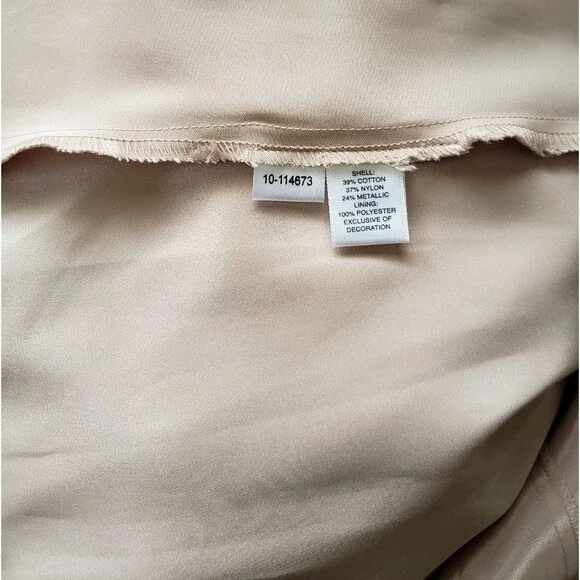 Ann Taylor Lace Metallic Ribbon Strap Dress Eyelash Lace Hem Size 6 Blush Pink - Picture 12 of 13